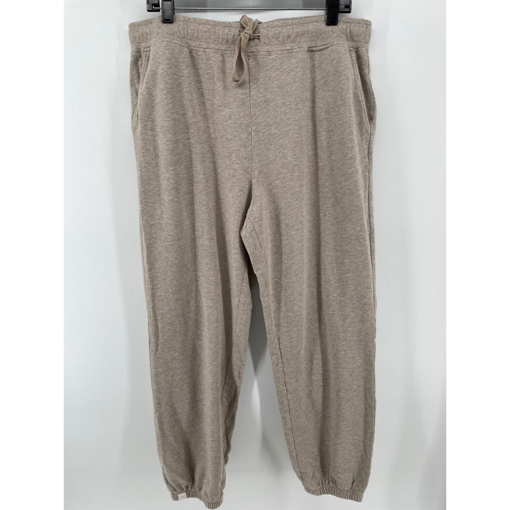 Barefoot Dreams Joggers Womens XL Oatmeal Malibu Collection Cotton Buttery Soft
